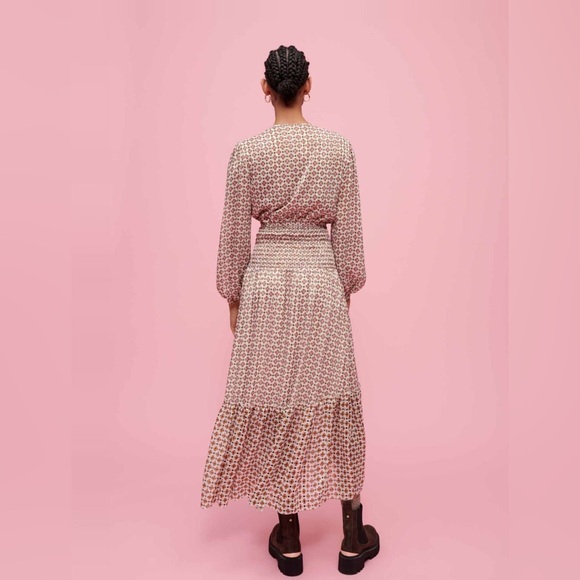 Maje Printed Chiffon Midi Dress - Picture 4 of 8